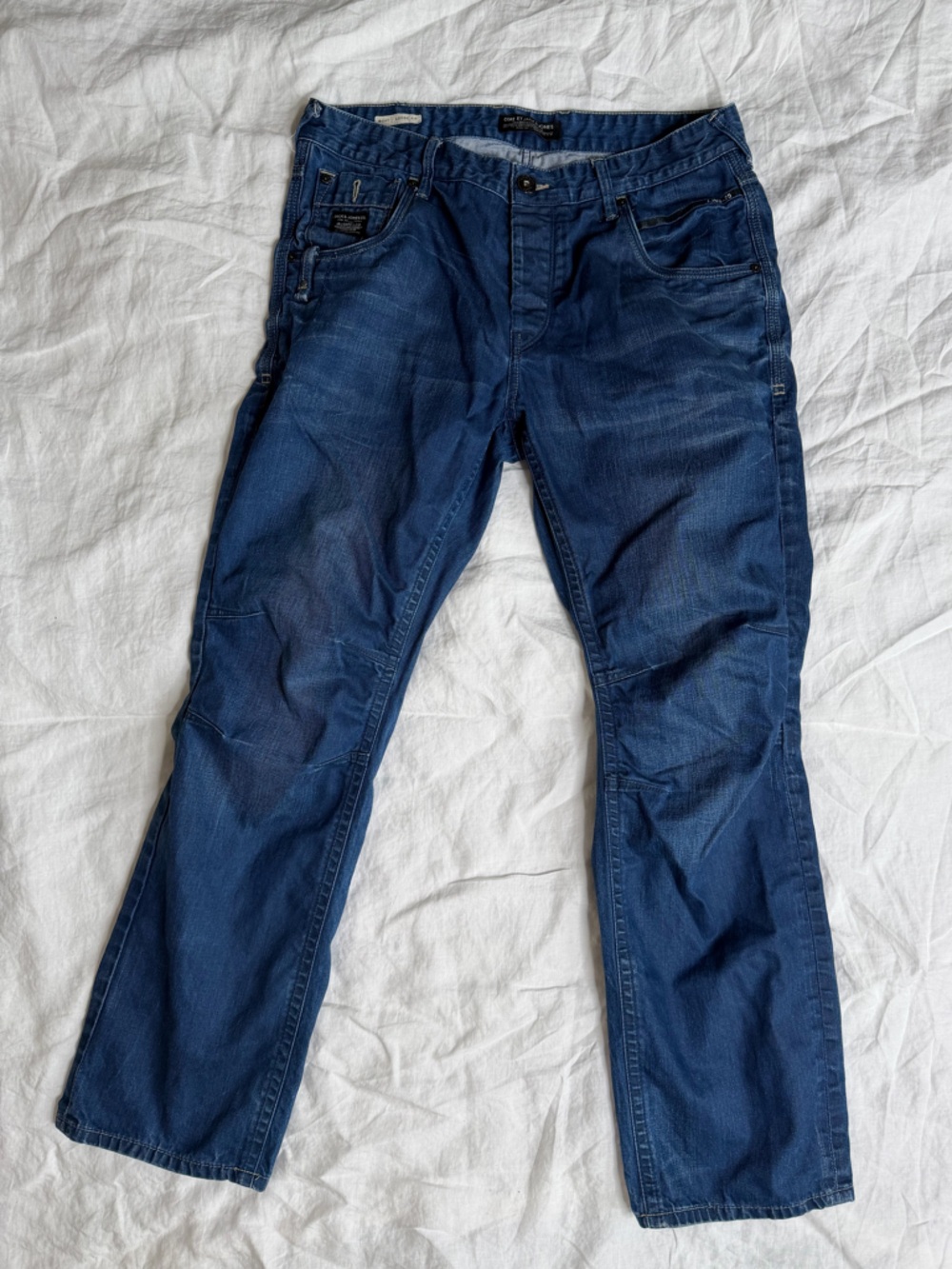 Jack & Jones Core Lab Workwear Jeans Boxy Loose Fit Blue Denim 34/32